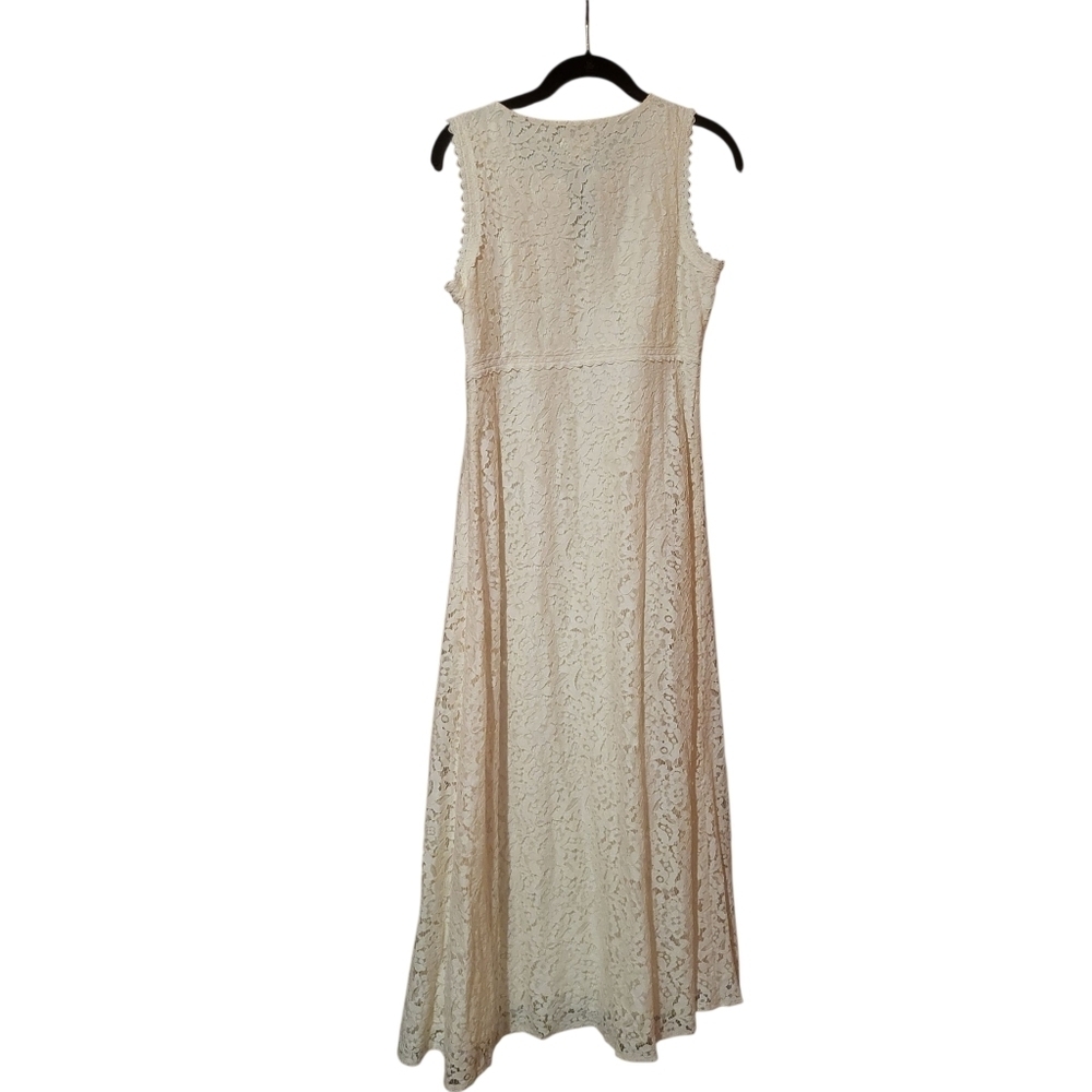 Sundance Cream Lace Floral Embroidered Sleeveless Maxi Dress Boho Wedding Size 6 - Picture 3 of 8